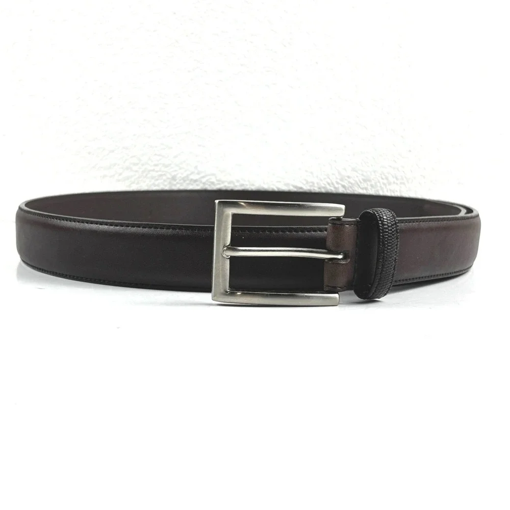 Stacy Adams Leather Belt Mens 38 Brown Textured Detail Classic Office Formal